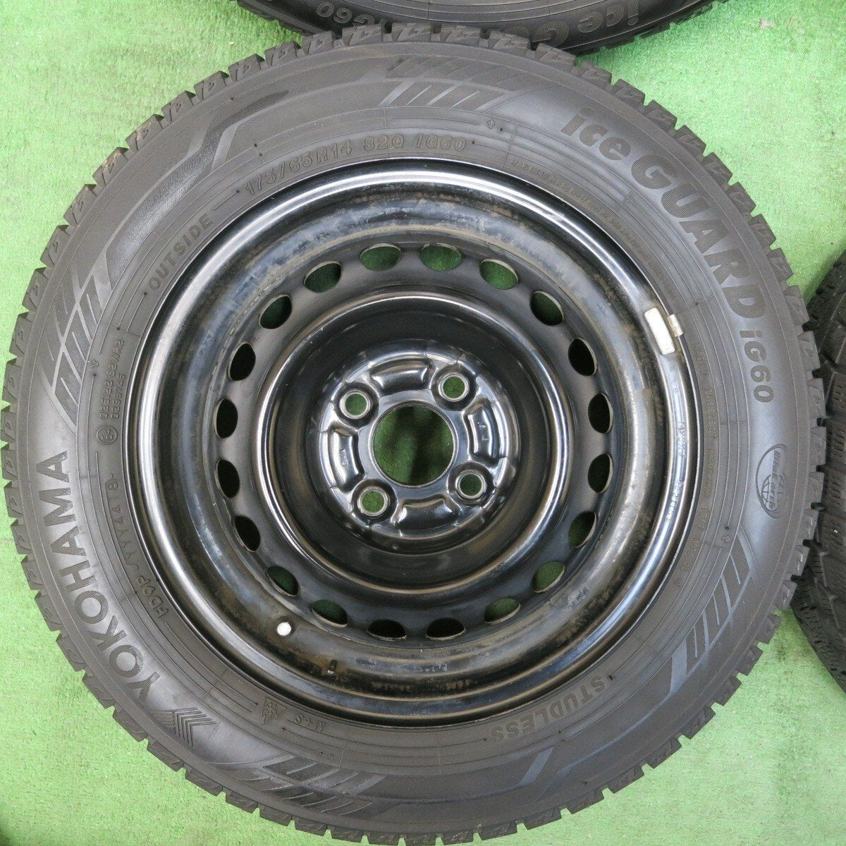バリ溝!ほぼ10分★スタッドレス 175/65R14 ヨコハマ アイスガード iG60 スチール ホイール 14インチ PCD100/4H★4111903SYス