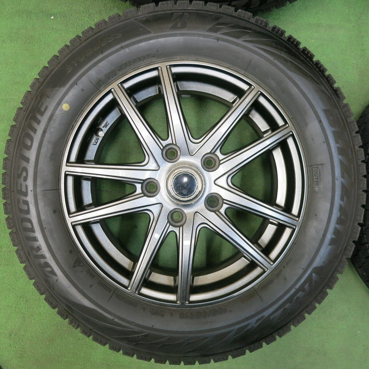 バリ溝!22年!キレイ!9分★スタッドレス 195/65R15 ブリヂストン ブリザック VRX2 社外 アルミ 15インチ PCD114.3/5H★4121811SYス