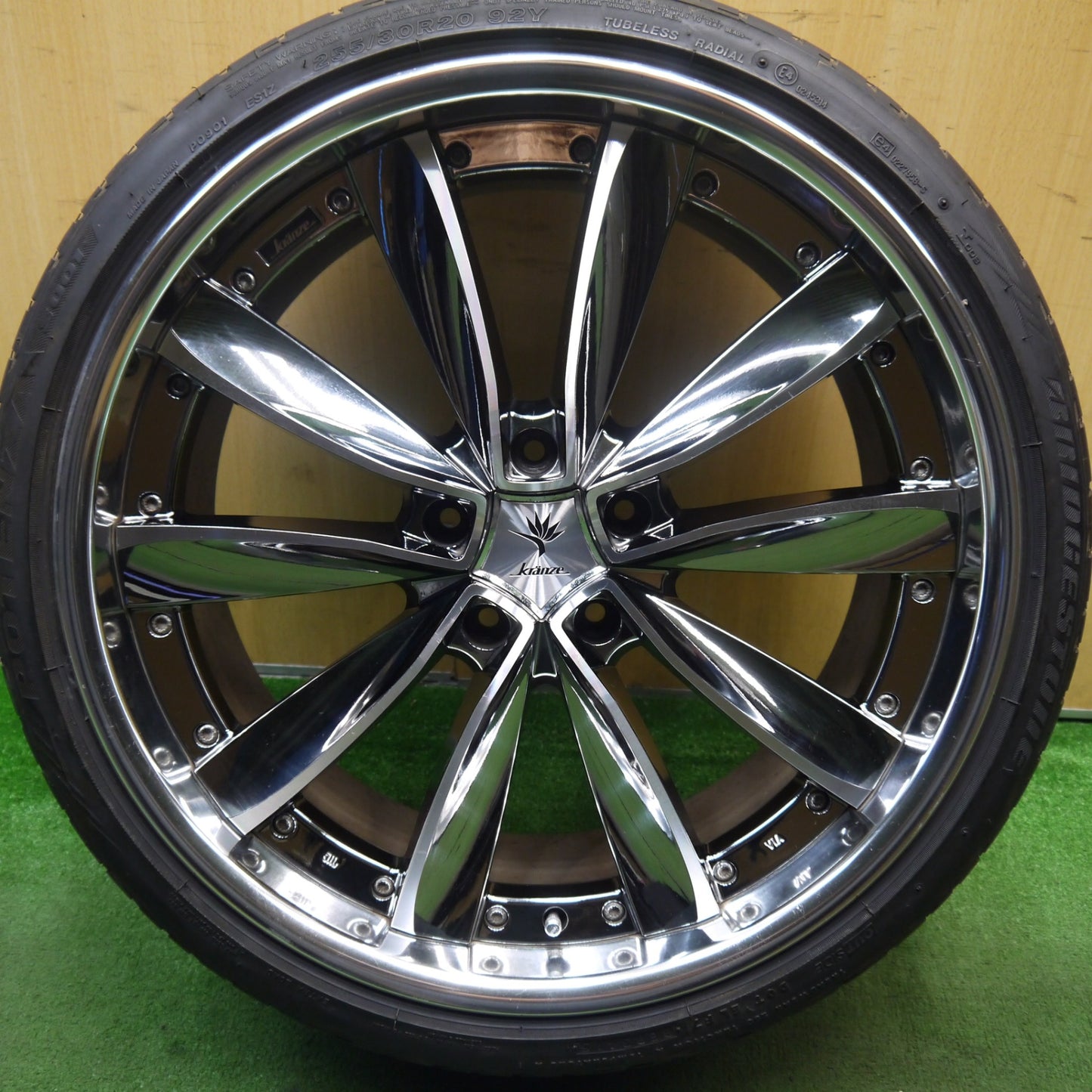 バリ溝!キレイ!8.5分!1本★Kranze CHRISHNA 255/30R20 ブリヂストン ポテンザ S001 クレンツェ クリシュナ 20インチ PCD114.3/5H★5061006Hノ