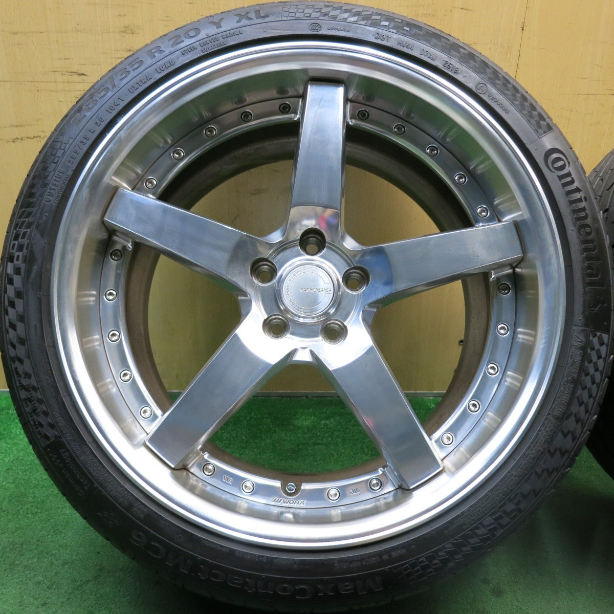 バリ溝!キレイ!9.5分★WORK GNOSIS GR3 255/35R20 285/35R20 コンチネンタル マックスコンタクト MC6 20インチ ワーク グノーシス PCD114.3/5H★5091112HAノ