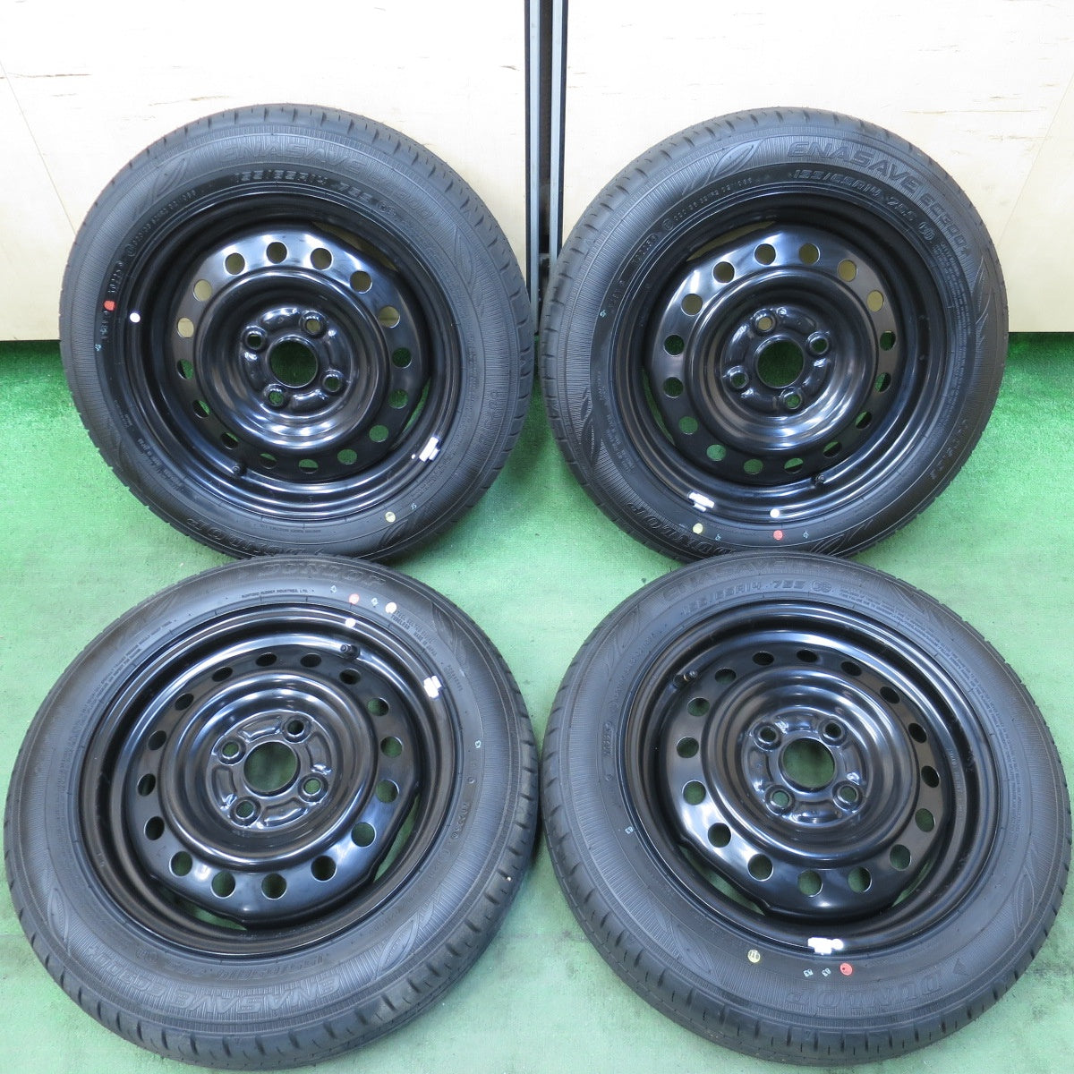 新車外し!25年★ダイハツ ミライース 純正 スチール 155/65R14 ダンロップ エナセーブ EC300+ 14インチ PCD100/4H★5042903AKノ