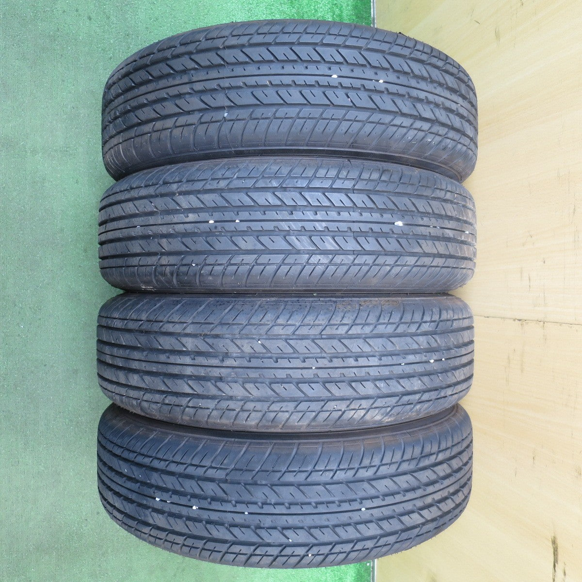 超バリ溝!24年!ほぼ10分★155/65R14 ヨコハマ S306 スチール ホイール 14インチ PCD100/4H★5073102NJノ