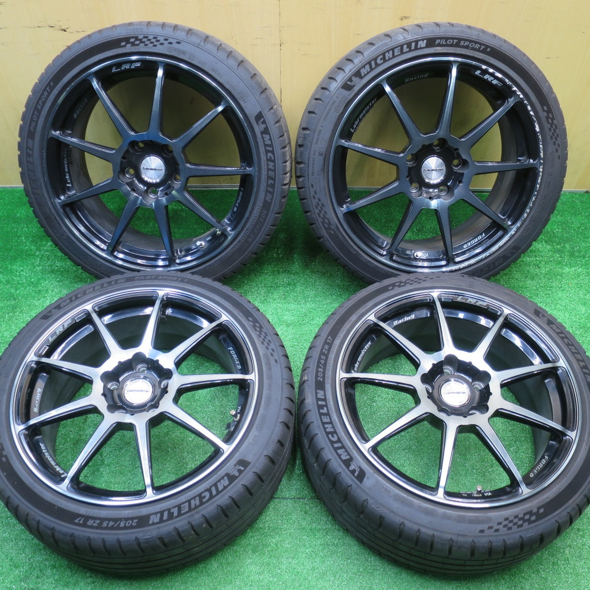 4本価格!24年★LEHRMEISTER RACING LRF-S9 205/45R17 ミシュラン パイロットスポーツ5 レアマイスター 17インチ PCD114.3/5H★5101608NJノ