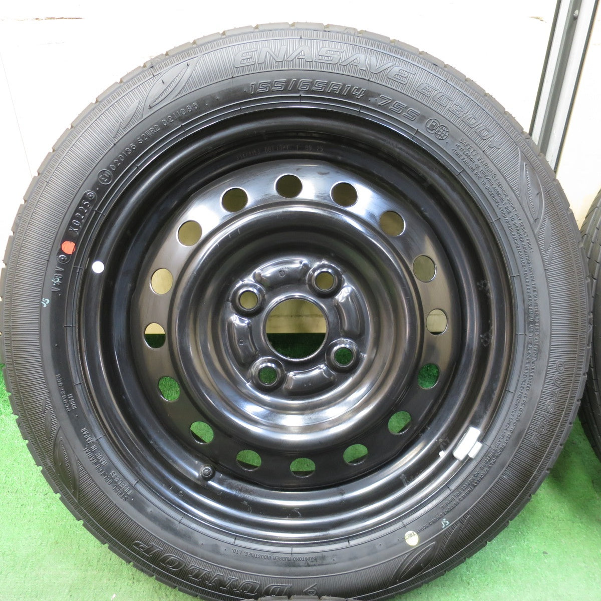 新車外し!25年★ダイハツ ミライース 純正 スチール 155/65R14 ダンロップ エナセーブ EC300+ 14インチ PCD100/4H★5042903AKノ