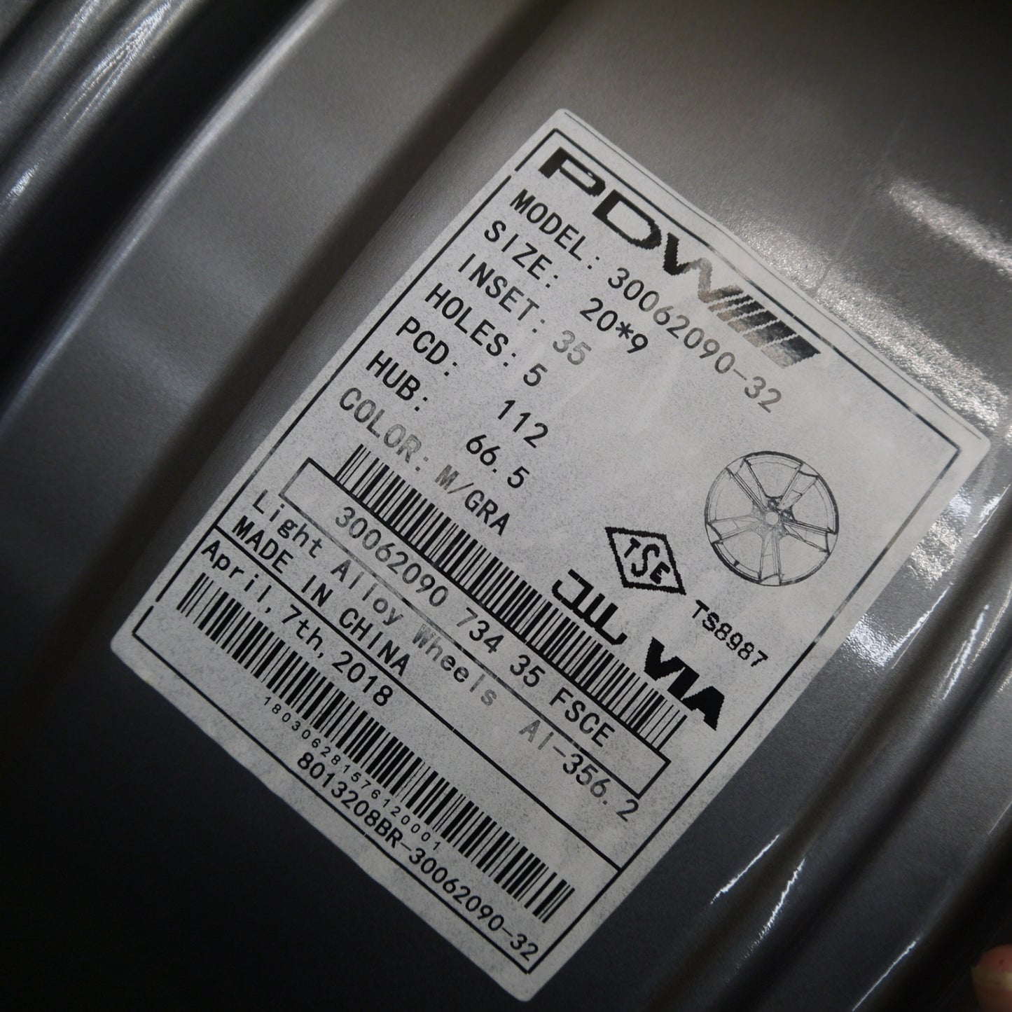 未使用!1本★PDW アウディ RS タイプ 30062090-32 社外 アルミ ホイール 20インチ 20×9.0J PCD112/5H★5082502Hホ