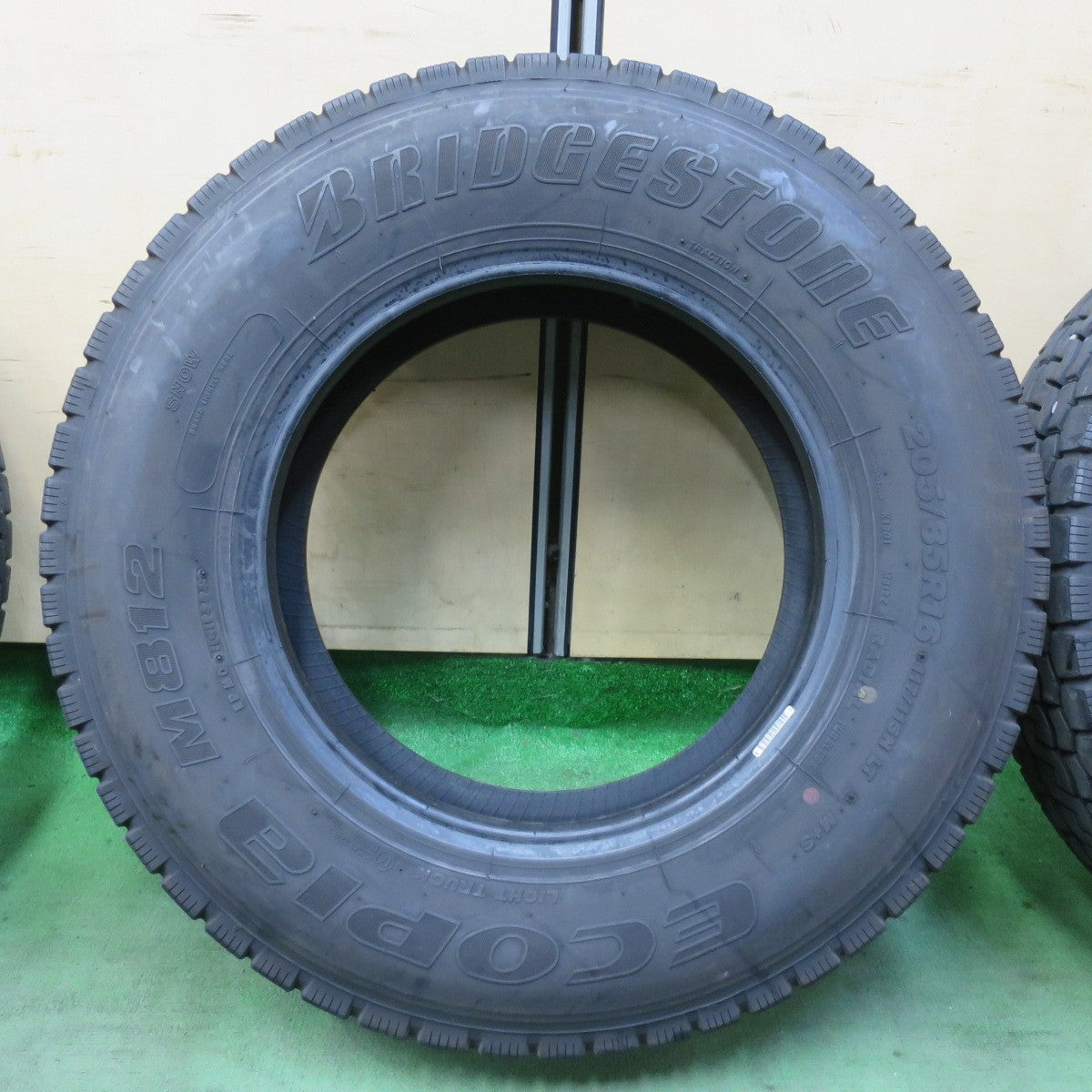 バリ溝!25年!9分!6本★トラック タイヤ 205/85R16 117/115N ブリヂストン エコピア M812 ミックス オールシーズン 16インチ★5102306イスタ