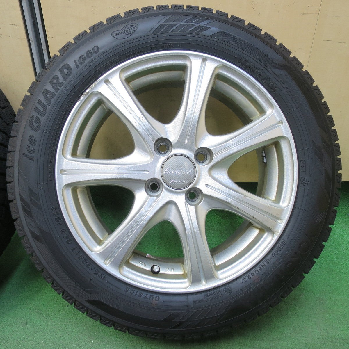 バリ溝!22年!9.5分以上★スタッドレス 175/65R15 ヨコハマ アイスガード iG60 EuroSpeed MANARAY SPORT ユーロスピード 15インチ PCD100/4H★5092306イス