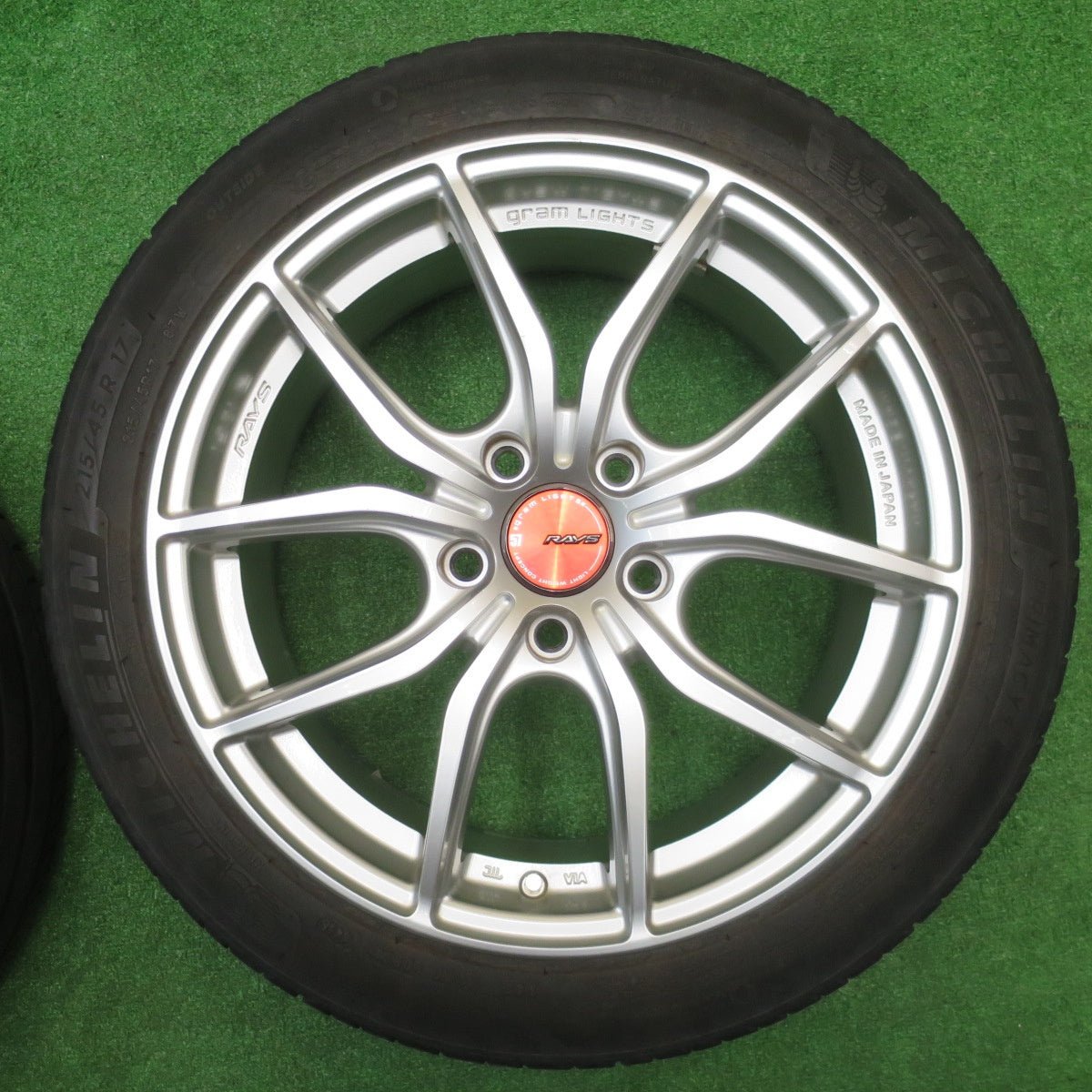 バリ溝!23年!キレイ!9分★RAYS 57 gram LIGHTS GL-57FXX 215/45R17 ミシュラン プライマシー4 レイズ グラムライツ 17インチ PCD114.3/5H★5102404NJノ
