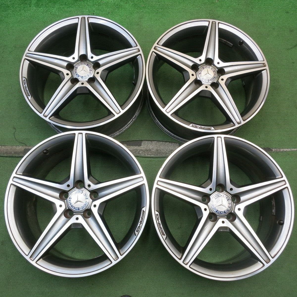 4本価格★ベンツ Cクラス W205 純正 AMG ホイール 18インチ 7.5J×18H2 8.5J×18H2 PCD112/5H★5092507HAホ