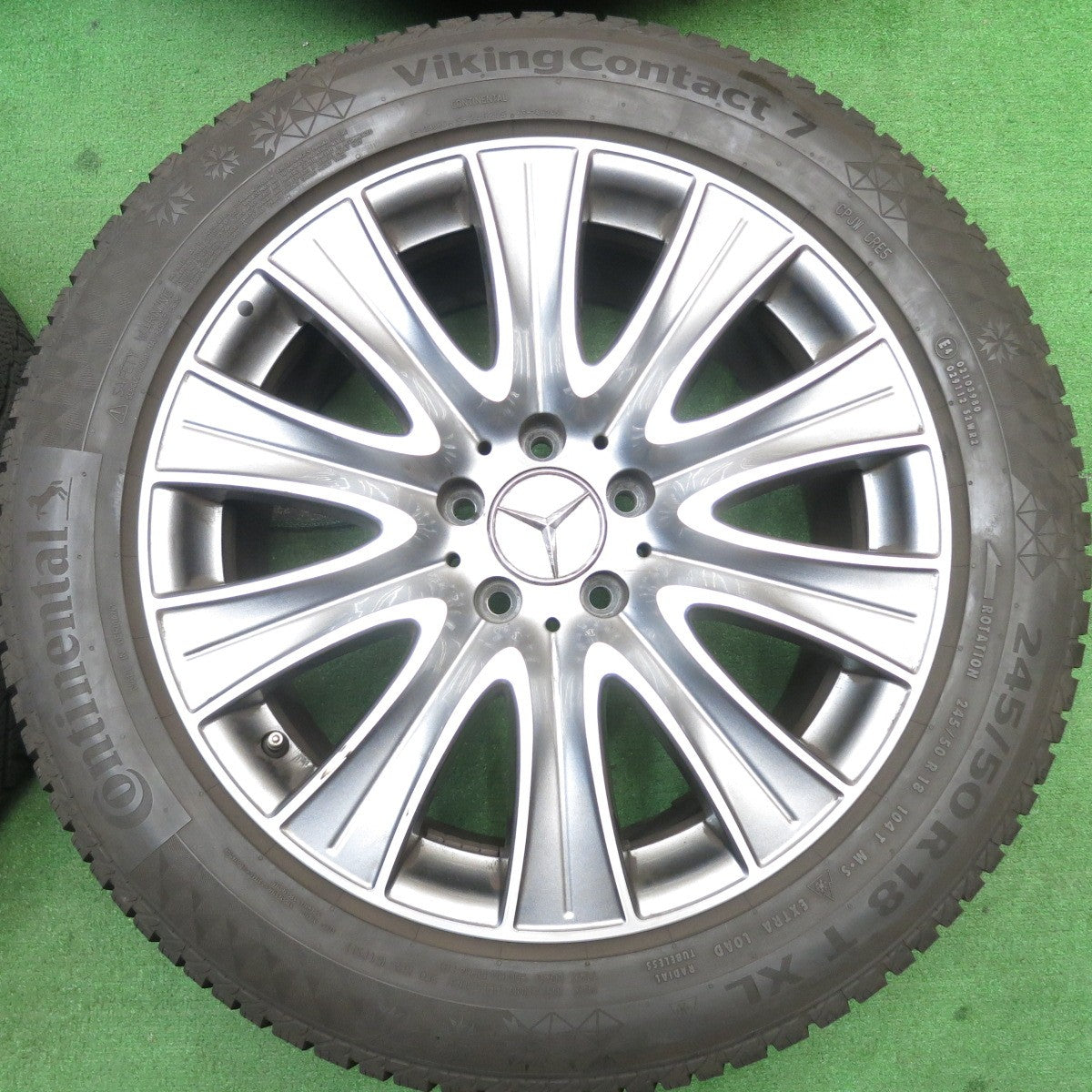 バリ溝!キレイ!8.5分★ベンツ Sクラス W222 純正 245/50R18 スタッドレス コンチネンタル バイキング コンタクト7 18インチ PCD112/5H★5052101AKス
