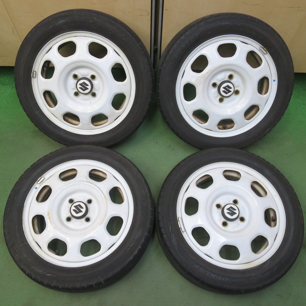 4本価格◎スズキ ハスラー 純正 スチール 165/60R15 ダンロップ エナセーブ EC300+ 15インチ PCD100/4H◎6101204イノ