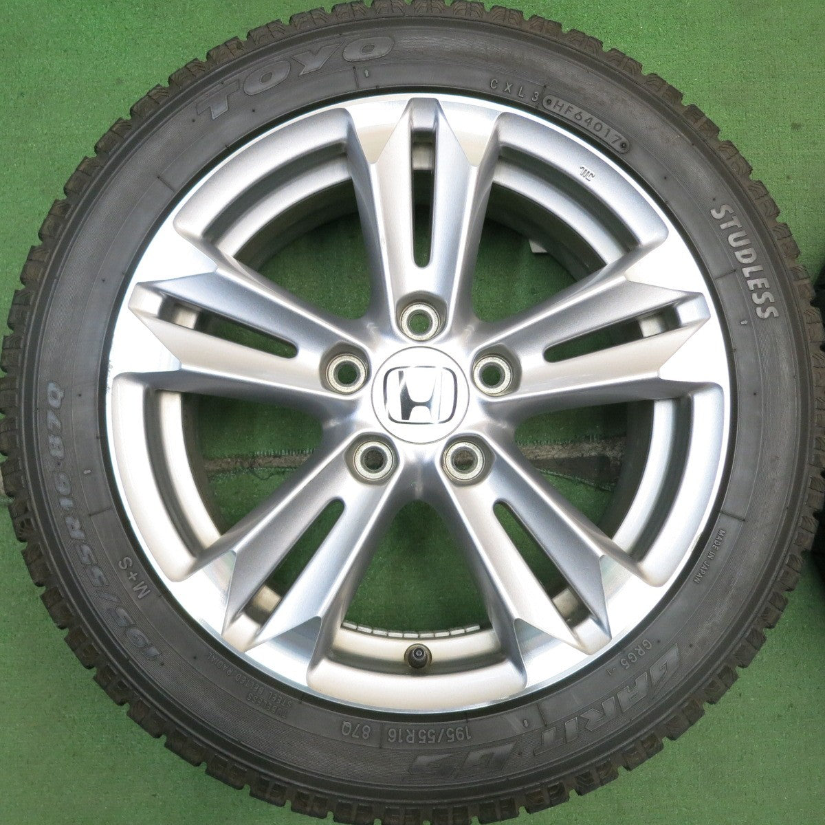 バリ溝!9.5分★ホンダ CR-Z 純正 195/55R16 スタッドレス トーヨー ガリット G5 16インチ CRZ PCD114.3/5H★5070602HAス