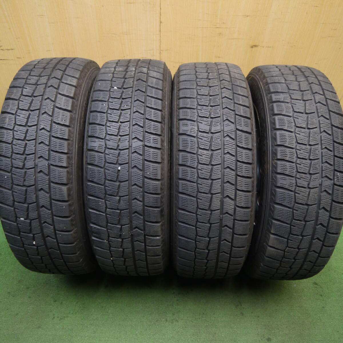4本価格★スタッドレス 185/65R15 ダンロップ ウインターマックス WM02 スチール ホイール 15インチ PCD100 114.3/5H マルチ★5091602Hス