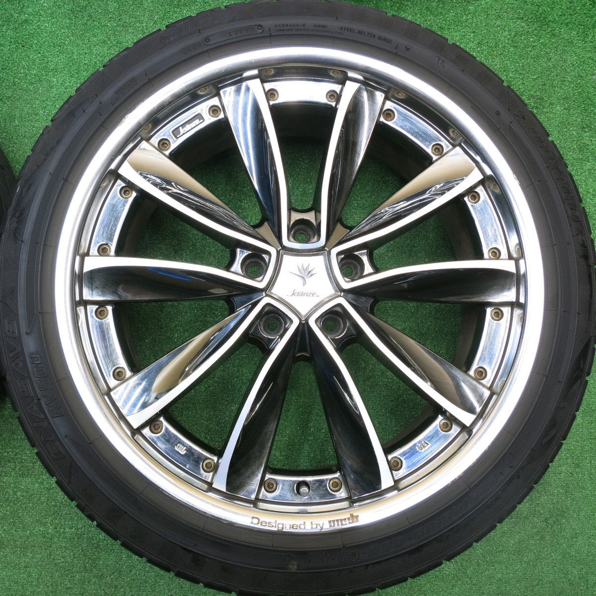 バリ溝!9分★kranze CHRISHNA 225/45R19 ダンロップ エナセーブ RV504 クレンツェ クリシュナ 19インチ PCD114.3/5H★5102310HAノ