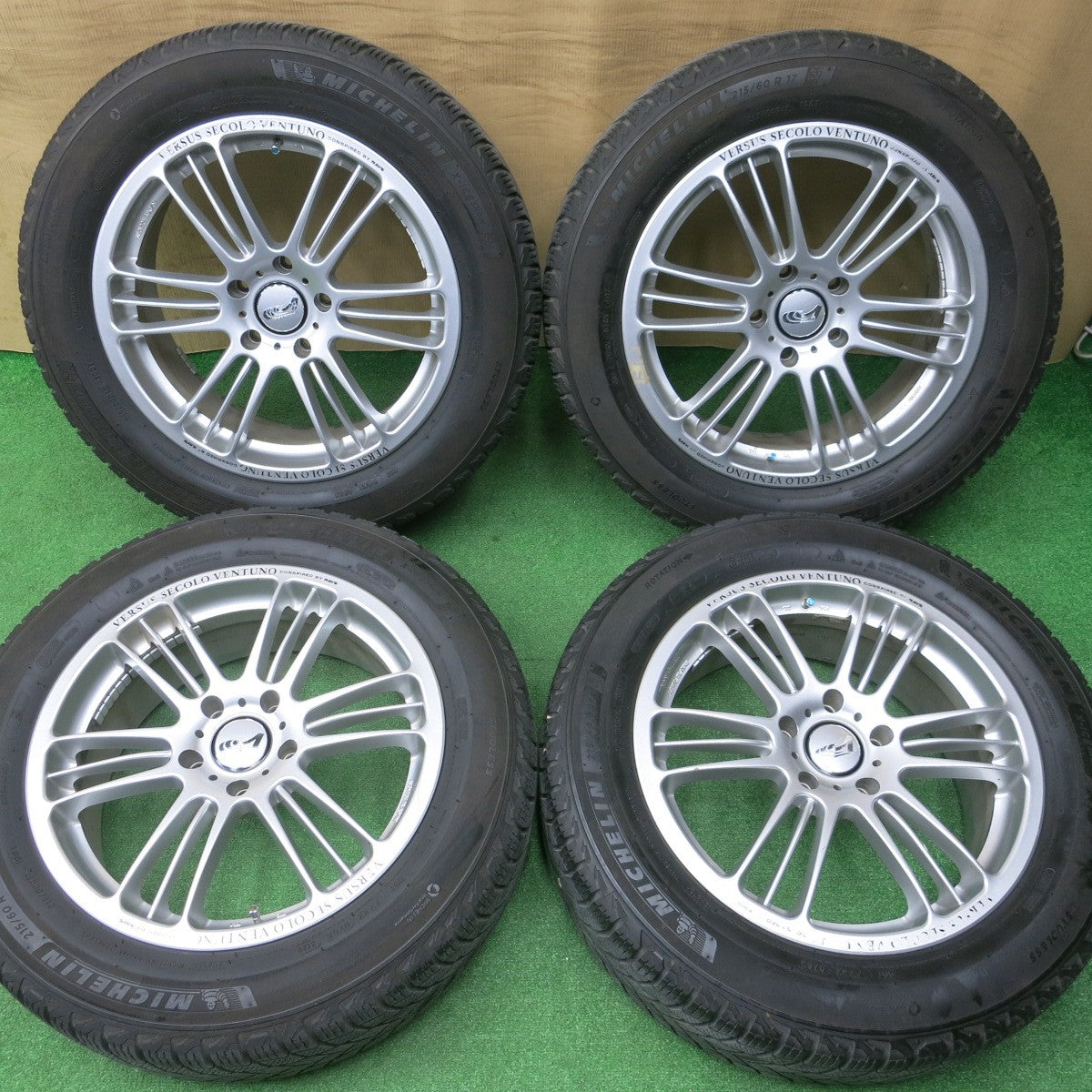 バリ溝!9分★RAYS VERSUS SECOLO VENTUNO 215/60R17 スタッドレス ミシュラン X-ICE SNOW レイズ ベルサス 17インチ PCD114.3/5H★6020602NKス