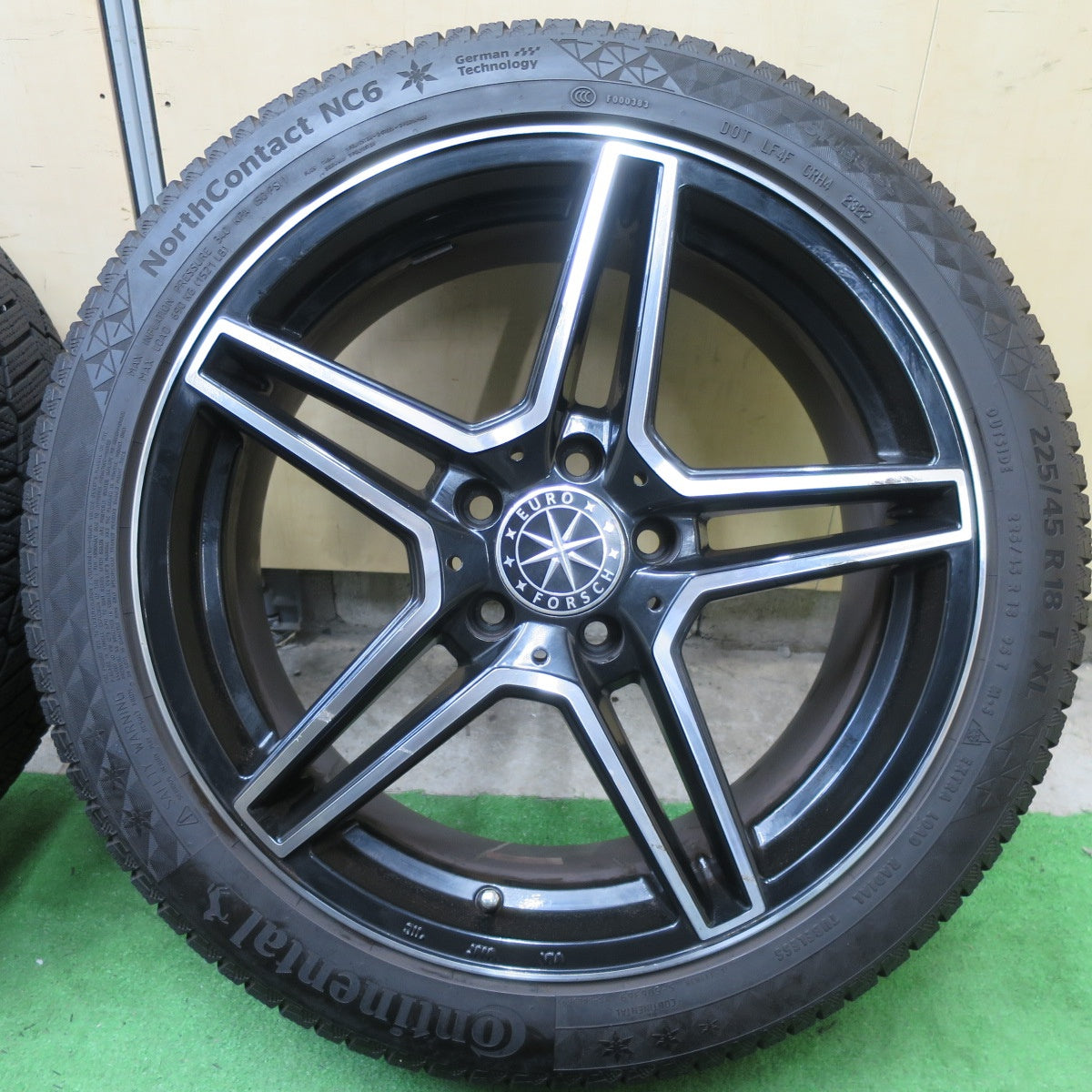 4本価格!22年★ベンツ 等 EURO FORSCH 225/45R18 スタッドレス コンチネンタル ノースコンタクト NC6 18インチ ユーロフォルシュ PCD112/5H★5060402TTス