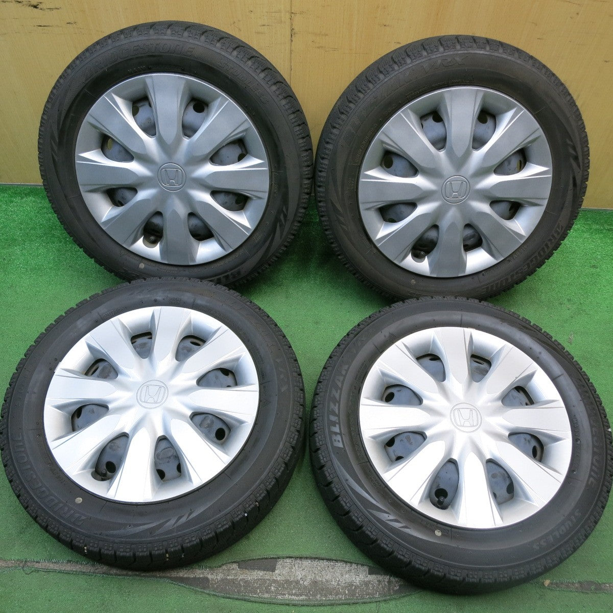 キレイ★ホンダ N-WGN 純正 スチール 155/65R14 スタッドレス ブリヂストン ブリザック VRX 14インチ Nワゴン PCD100/4H★5070608HAス