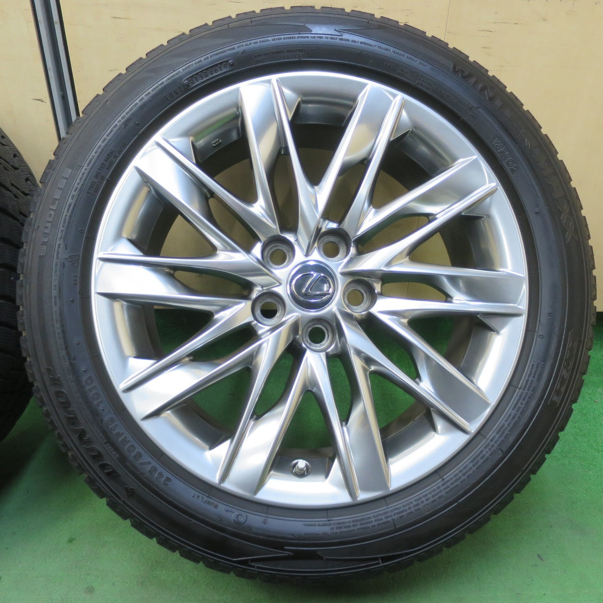 センサー付!バリ溝!キレイ!9分★レクサス LS 純正 245/50R19 スタッドレス ダンロップ ウインターマックス WM02 19インチ PCD120/5H★5053101イス
