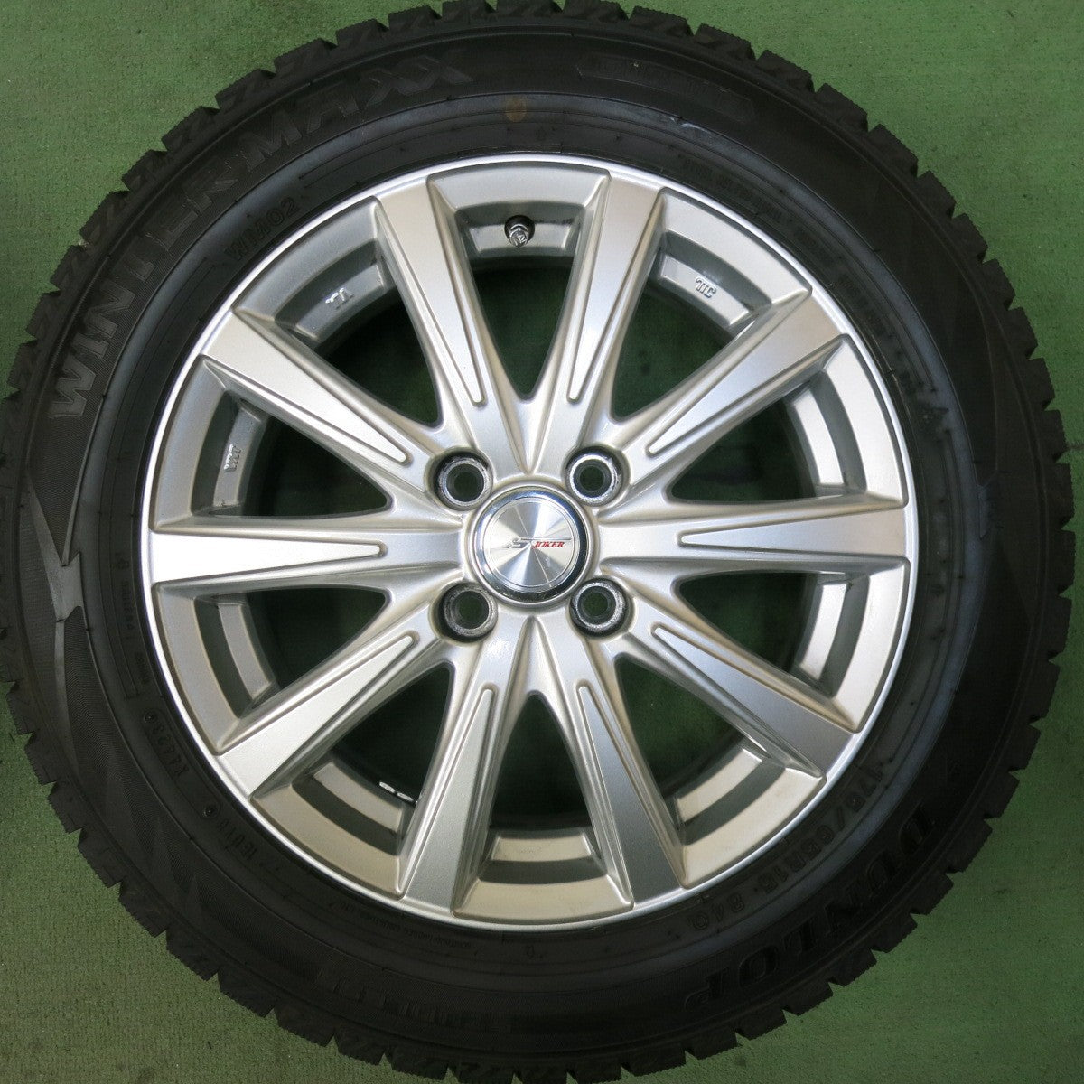 バリ溝!23年!キレイ!ほぼ10分★スタッドレス 175/65R15 ダンロップ ウインターマックス WM02 JOKER ジョーカー 15インチ PCD100/4H★5091106SKス