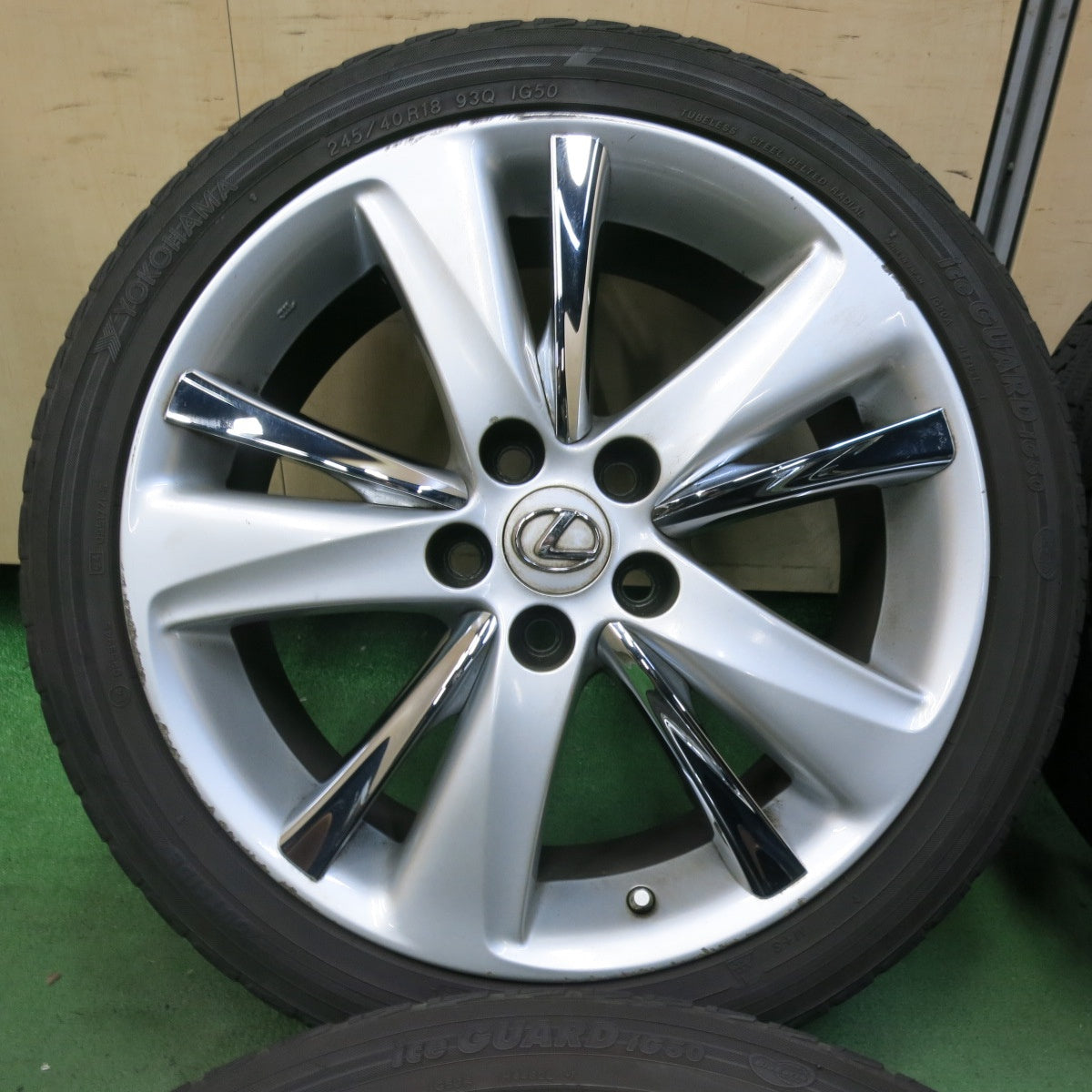 センサー付き!4本★レクサス GS 純正 245/40R18 スタッドレス ヨコハマ アイスガード iG50 プラス 18インチ PCD114.3/5H★5062606SYス