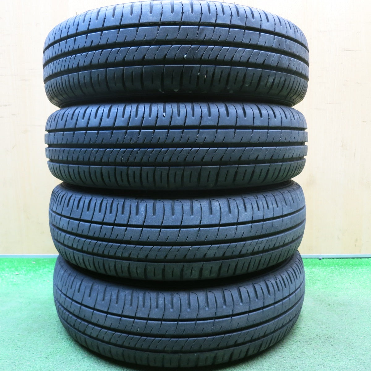 バリ溝!24年!8.5分★155/65R14 ダンロップ エナセーブ EC204 スチール ホイール 14インチ PCD100/4H★6032303HAノ