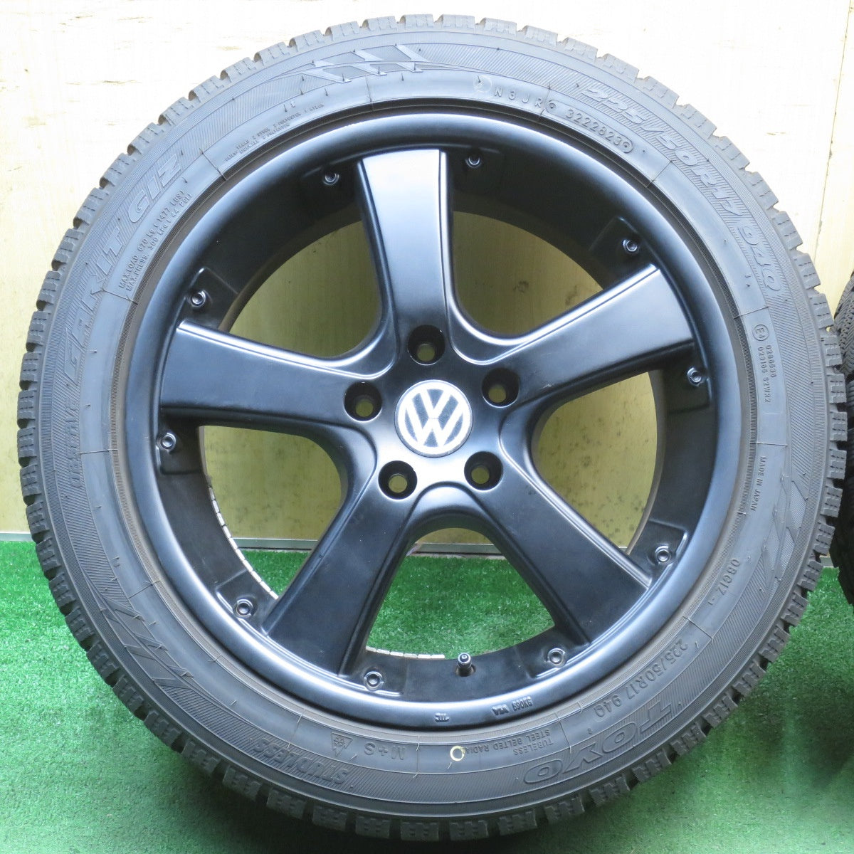 バリ溝!23年!9.5分◎ワーゲン 等 225/50R17 スタッドレス トーヨー オブザーブ ガリット GIZ 社外 アルミ 17インチ PCD112/5H◎6101208NJス