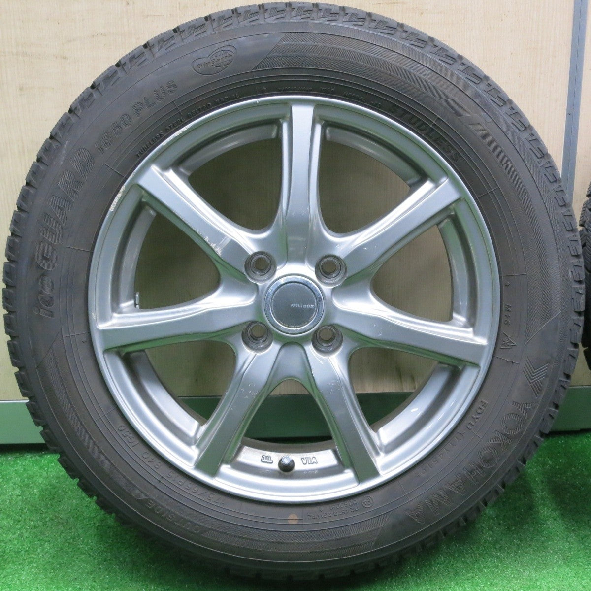 バリ溝!8.5分★スタッドレス 175/65R15 ヨコハマ アイスガード iG50 プラス MiLLOUS ミルアス 15インチ PCD100/4H★4122402NJス