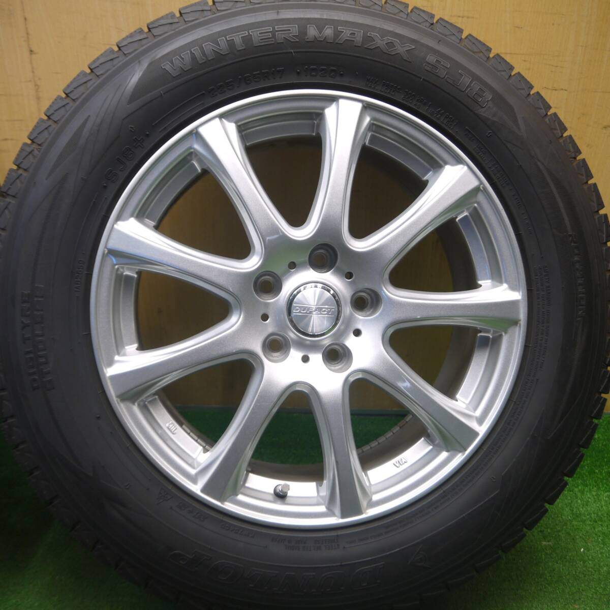 超バリ溝!21年!9.5分以上★スタッドレス 225/65R17 ダンロップ ウインターマックス SJ8 DUFACT デュファクト 17インチ PCD114.3/5H★5020711Hス