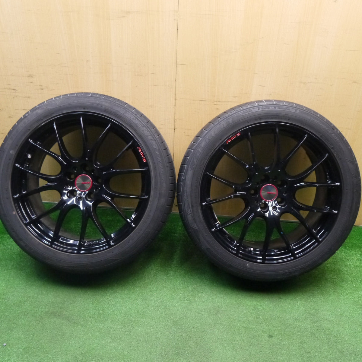 バリ溝!キレイ!8.5分!2本★RAYS HOMURA 2×7 2X7 245/45R19 ファルケン アゼニス FK453 レイズ ホムラ 19インチ PCD114.3/5H★5120106Hノ