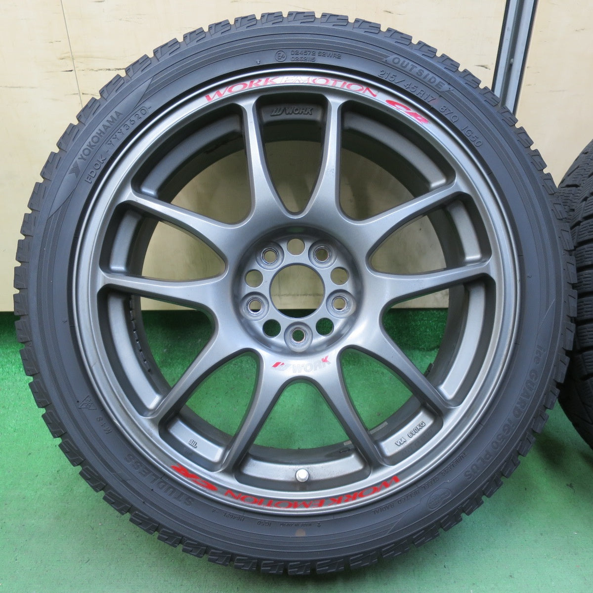 バリ溝!9.5分★86 BRZ プリウス 等 WORK EMOTION CR KAI 215/45R17 スタッドレス ヨコハマ アイスガード iG50 プラス ワーク エモーション PCD100/5H★5052201イス