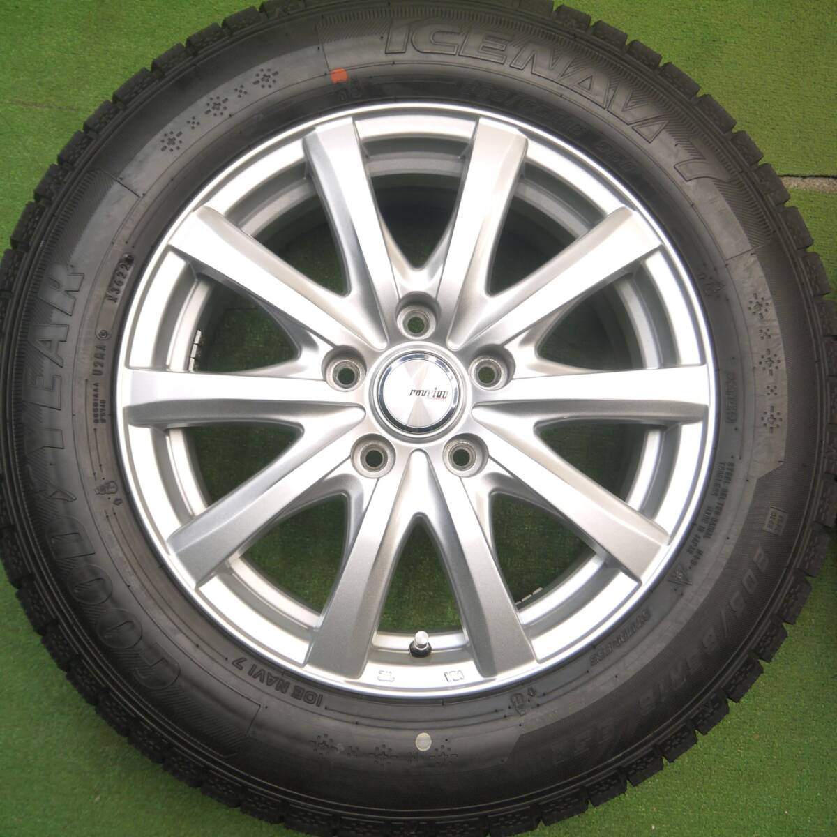 超バリ溝!22年!キレイ!ほぼ10分★スタッドレス 205/65R16 グッドイヤー アイスナビ7 ravrion RS01 ラブリオン 16インチ PCD114.3/5H★5030310Hス