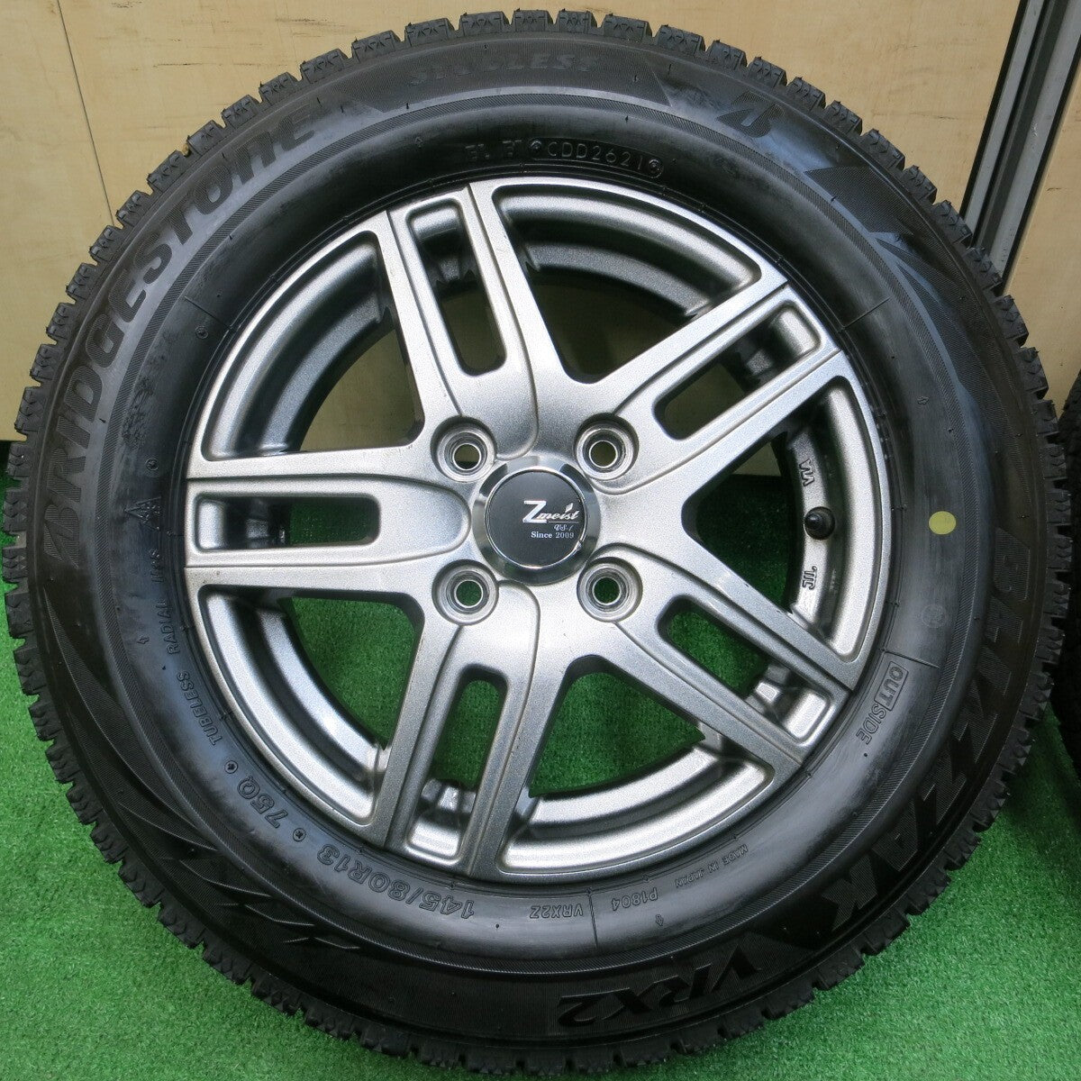 超バリ溝!21年!ほぼ10分★スタッドレス 145/80R13 ブリヂストン ブリザック VRX2 Zmeist VS-1 PCD100/4H★3120505イス