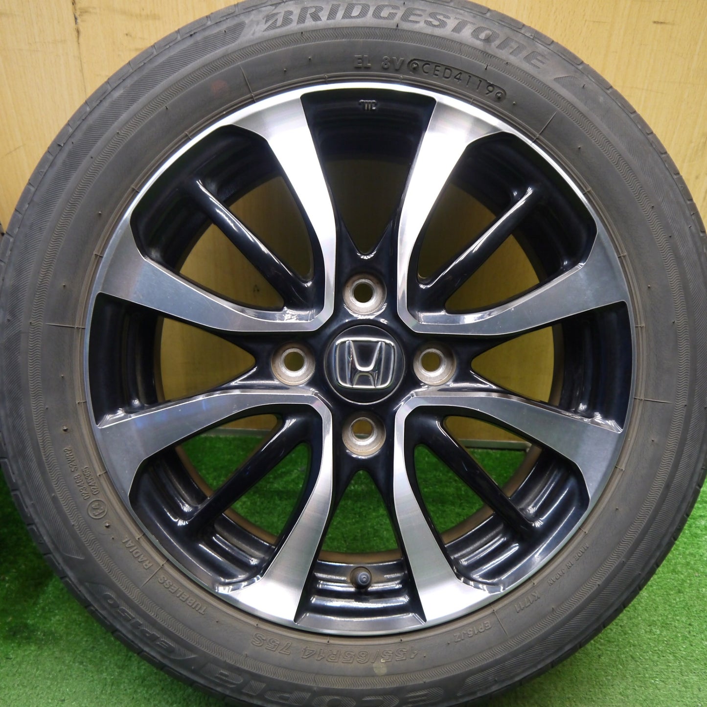 キレイ★ホンダ N-BOX カスタム 純正 155/65R14 ブリヂストン エコピア EP150 14インチ PCD100/4H★5042104Hノ