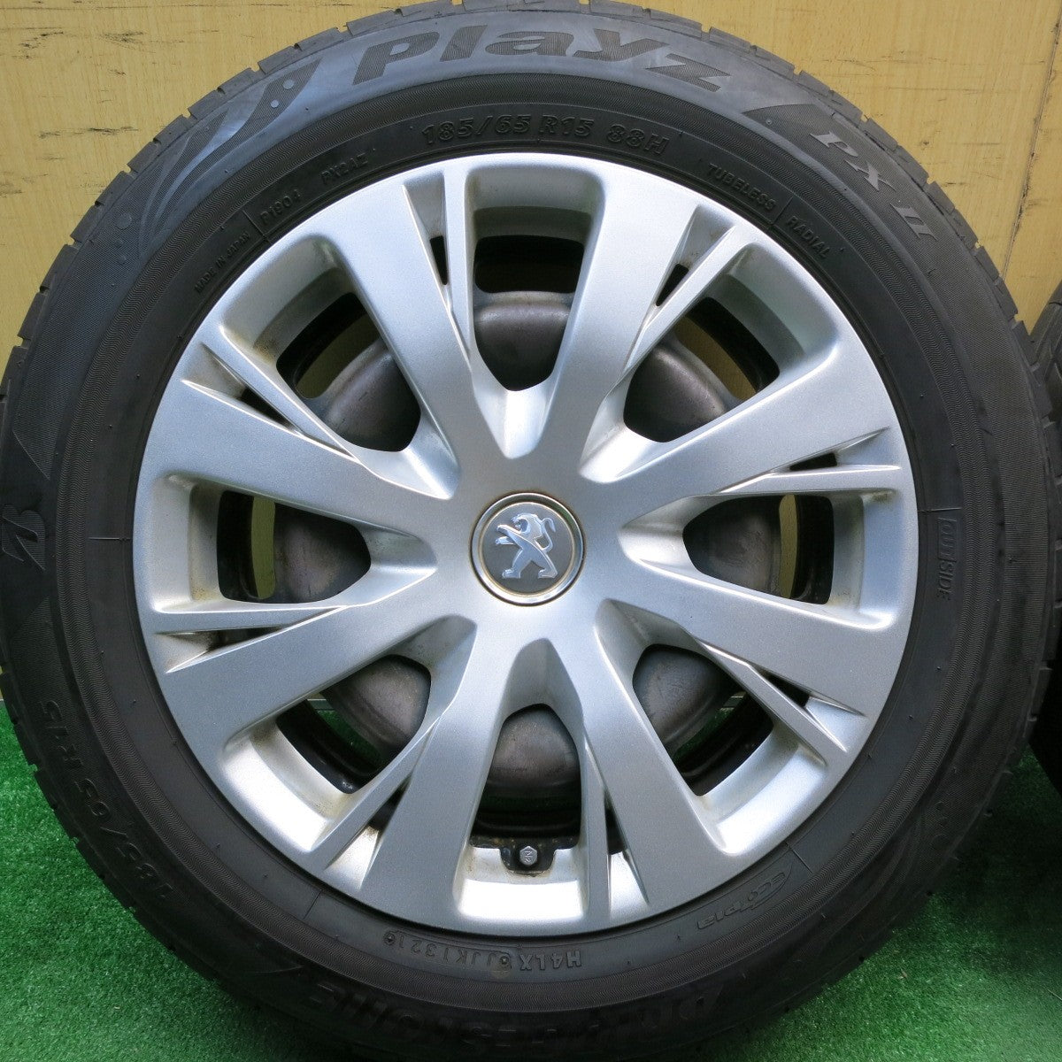 バリ溝!21年!8.5分★プジョー 208 純正 スチール 185/65R15 ブリヂストン プレイズ PX2 15インチ PCD108/4H★5042713HAノ