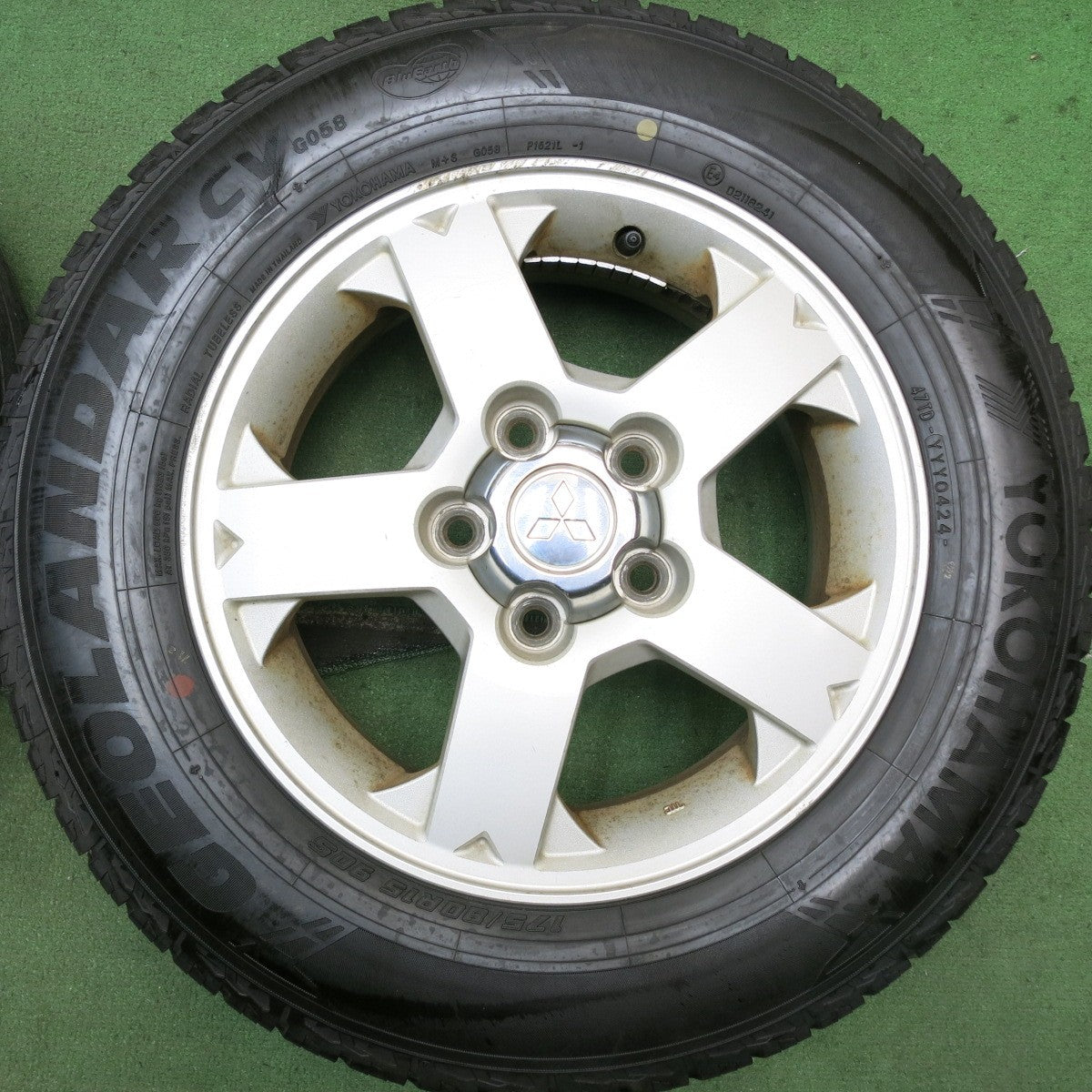 バリ溝!24年!9.5分★三菱 パジェロ ミニ 純正 175/80R15 ヨコハマ ジオランダー CV G058 15インチ PCD114.3/5H★5083109HAノ