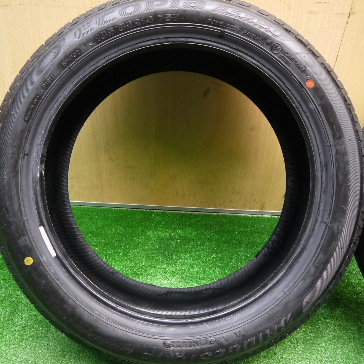新車外し!25年★165/55R15 ブリヂストン エコピア EP150 タイヤ 15インチ スペーシア カスタム タント N-BOX 等 軽サイズ★5111012Hノタ