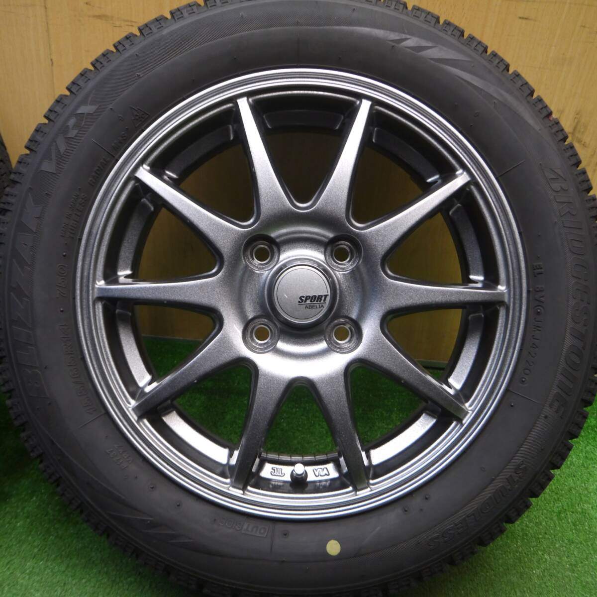 キレイ★スタッドレス 155/65R14 ブリヂストン ブリザック VRX SPORT ABELIA スポルト アベリア PCD100/4H★5012003Hス
