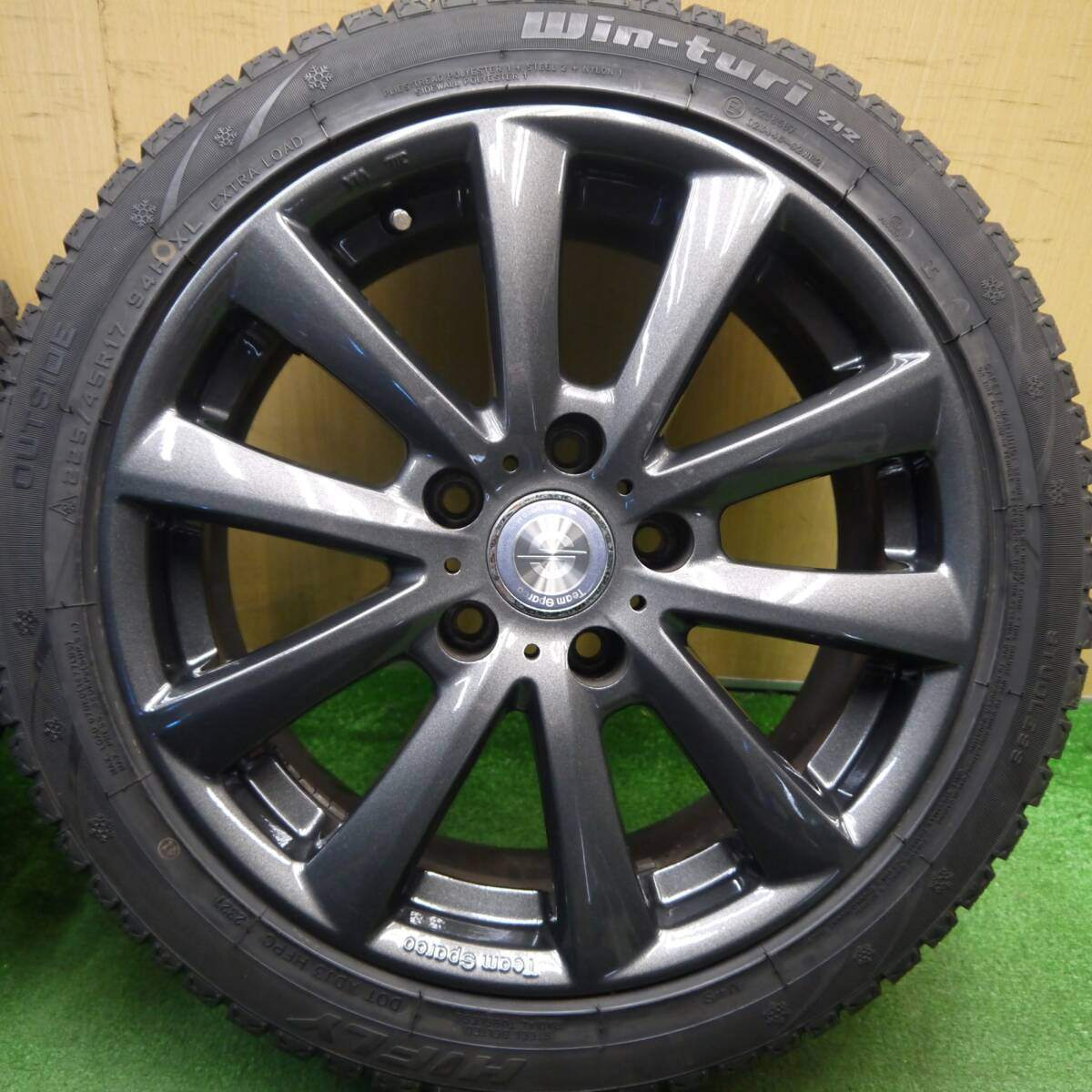 キレイ!21年★BMW 等 Team Sparco 225/45R17 スタッドレス ハイフライ Win-turi 212 チームスパルコ 17インチ PCD120/5H★5032103Hス
