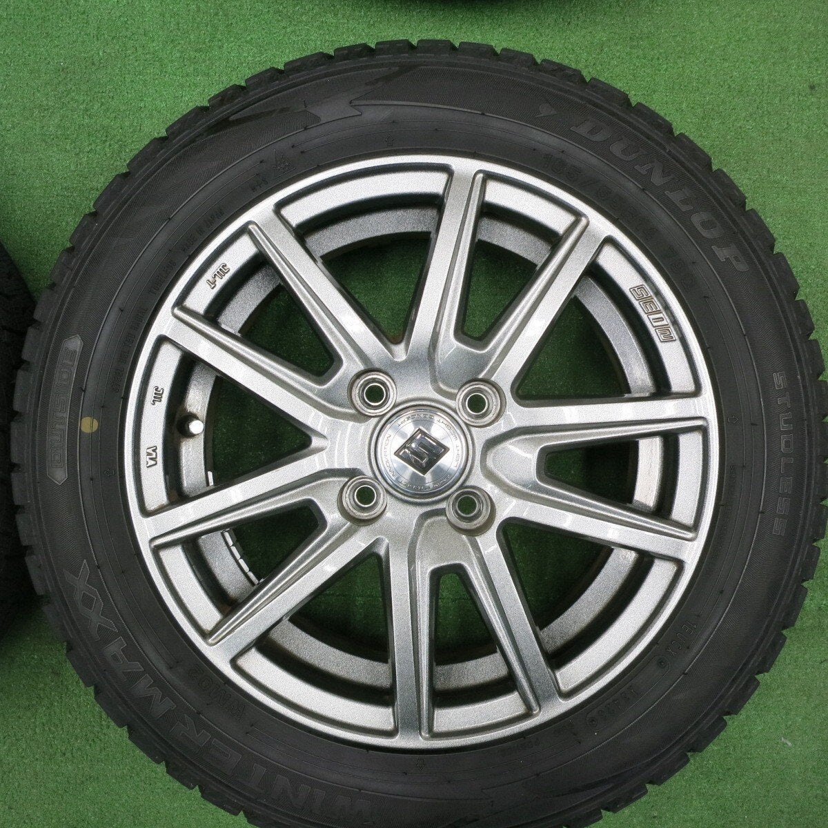 バリ溝!23年!キレイ!9.5分以上★スタッドレス 165/65R14 ダンロップ ウインターマックス WM02 SEIN ザイン 14インチ PCD100/4H★5020304TNス