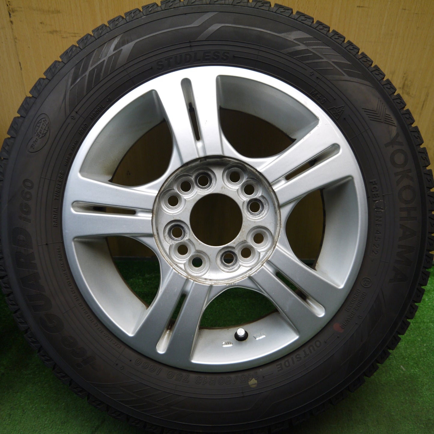 バリ溝!22年!9.5分以上★スタッドレス 145/80R13 ヨコハマ アイスガード iG60 eurobein MANARAY マナレイ 13インチ PCD100 110 114.3/4H マルチ★5080502Hス