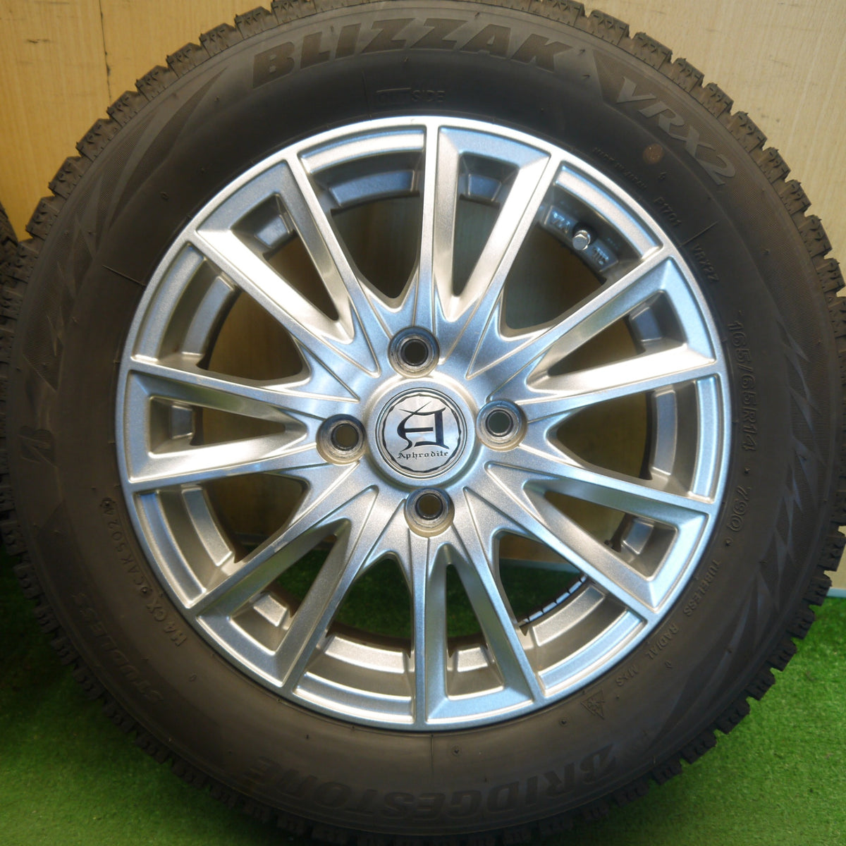 バリ溝!24年!9分◎スタッドレス 165/65R14 ブリヂストン ブリザック VRX2 Aphrodite アフロディーテ 14インチ ハスラー ソリオ 等 PCD100/4H◎6100604Hス