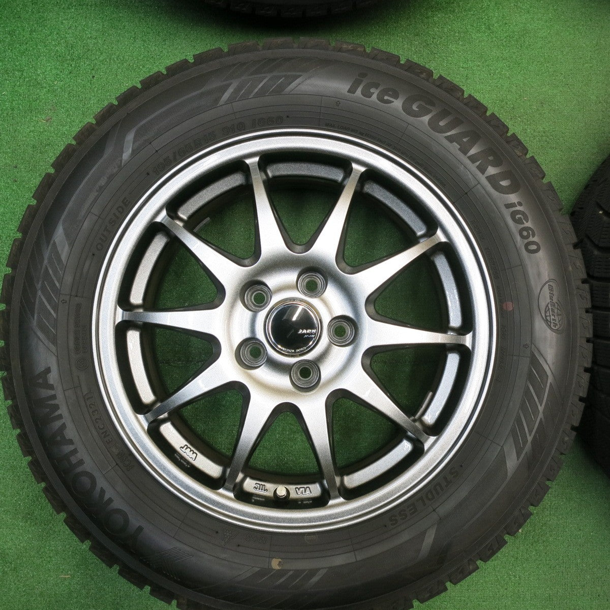 バリ溝!21年!キレイ!9.5分以上★プリウス 等 195/65R15 スタッドレス ヨコハマ アイスガード iG60 ZACK JP-202 MONZA ザック 15インチ PCD100/5H★5041502TNス