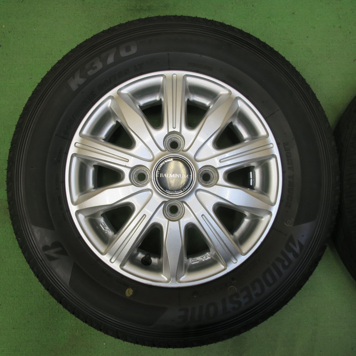 キレイ!23年★145/80R12 80/78N ブリヂストン K370 BALMINUM バルミナ 12インチ PCD100/4H★5052203イノ