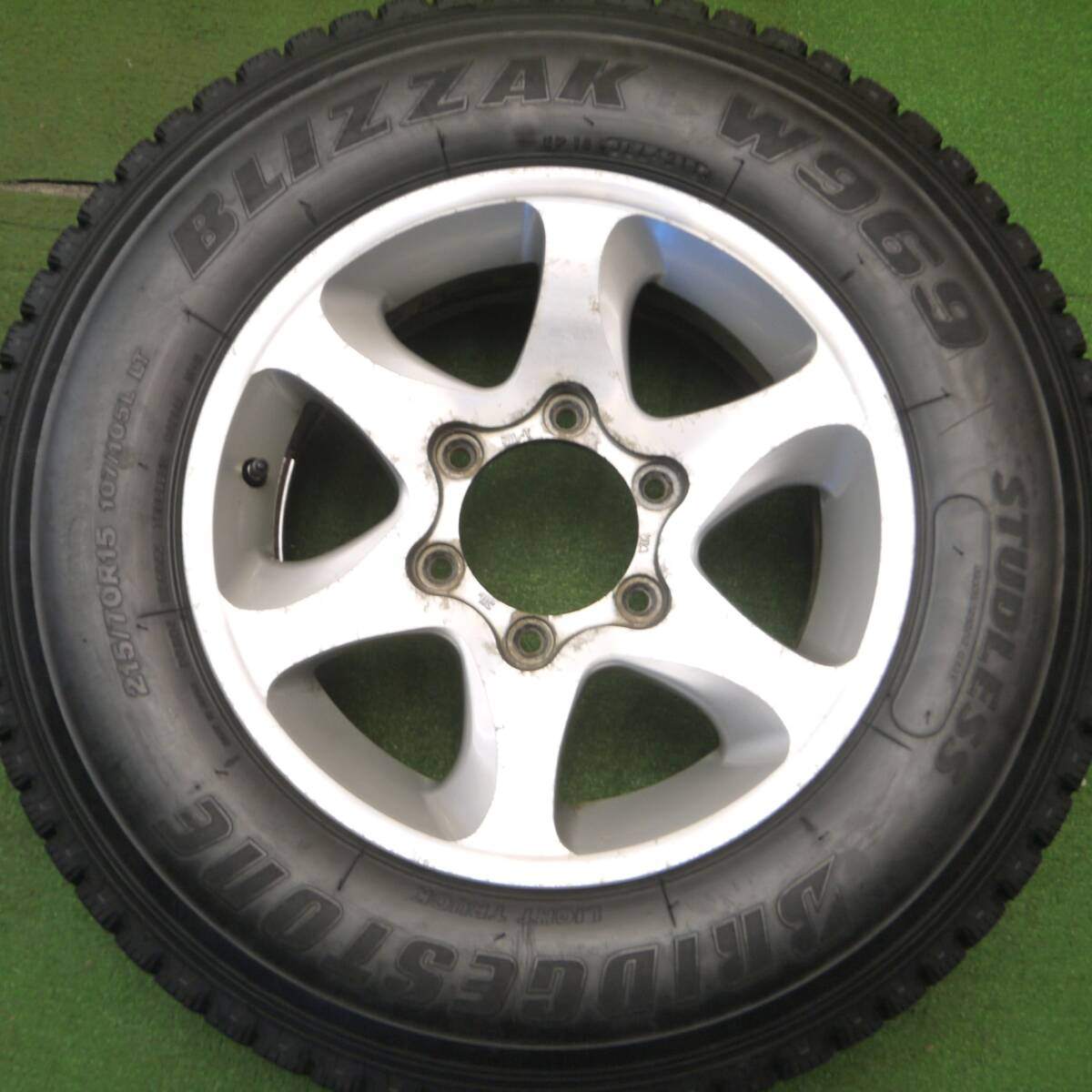 バリ溝!9分★ハイエース 等 215/70R15 107/105L スタッドレス ブリヂストン ブリザック W969 社外 アルミ 15インチ PCD139.7/6H★5012006Hス