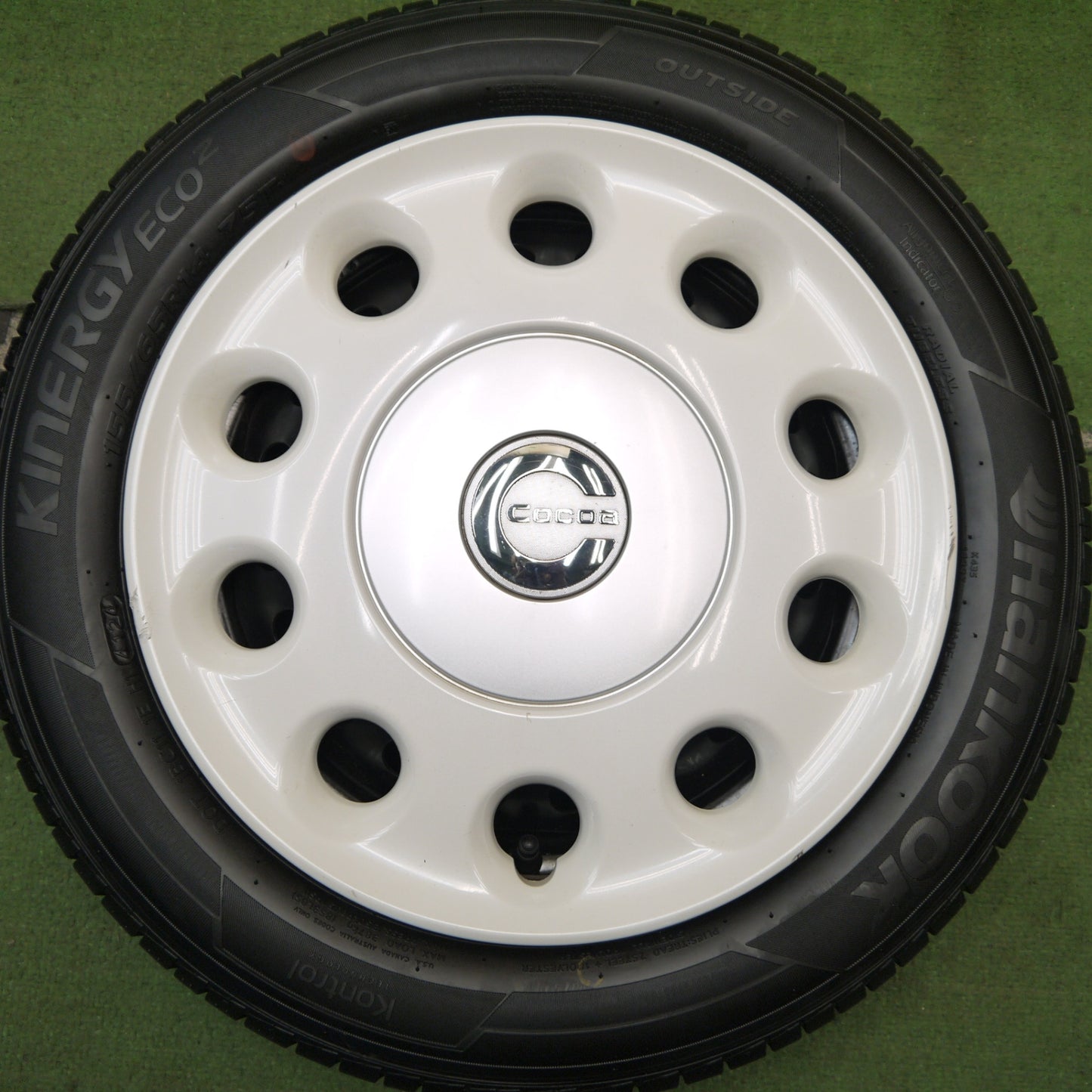 ほぼ未使用!24年!キレイ★ダイハツ ミラ ココア 純正 スチール 155/65R14 ハンコック KINERGY ECO2 14インチ PCD100/4H★5082507Hノ