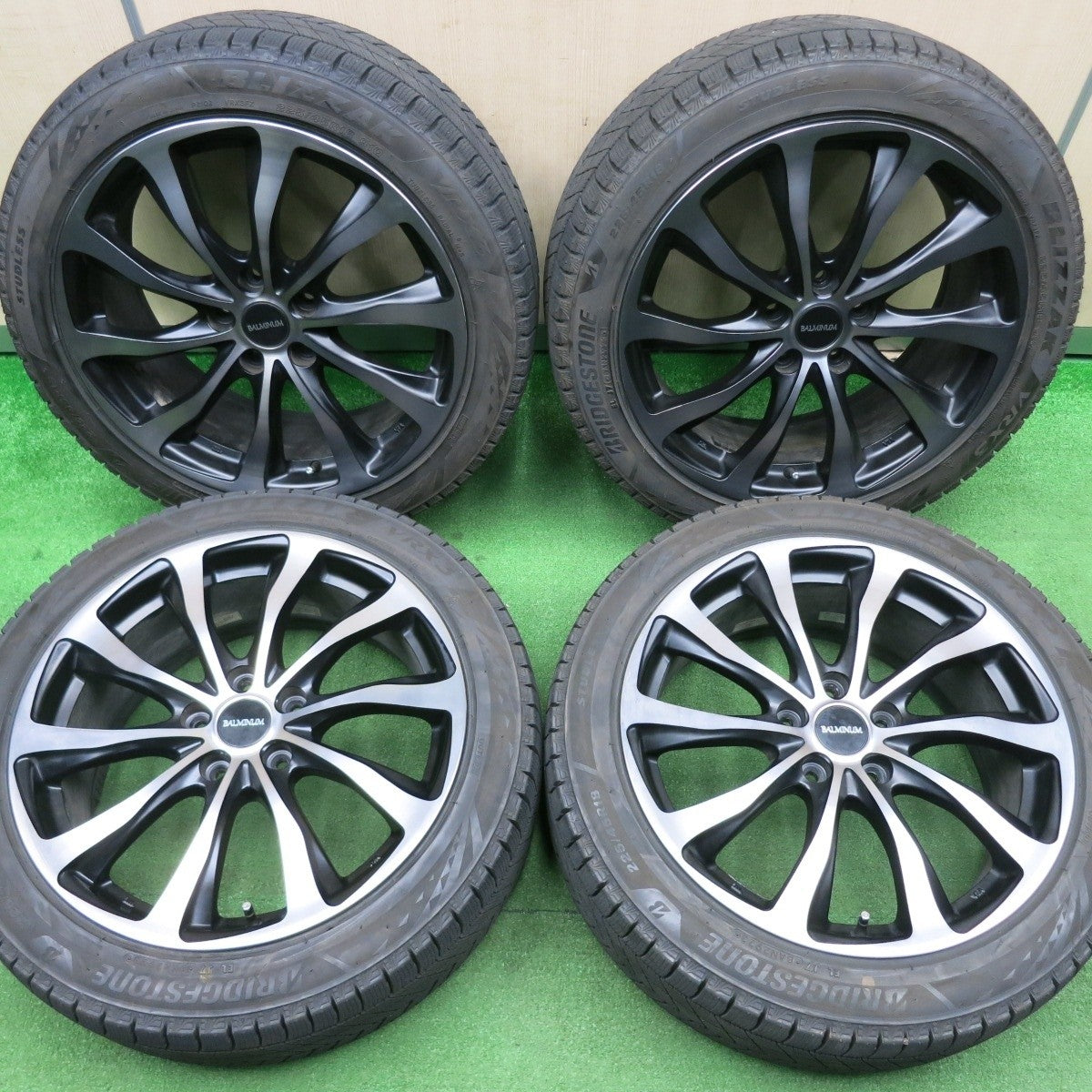 バリ溝!23年!キレイ!9.5分★スタッドレス 225/45R18 ブリヂストン ブリザック VRX3 BALMINUM バルミナ 18インチ PCD114.3/5H★5011904NJス