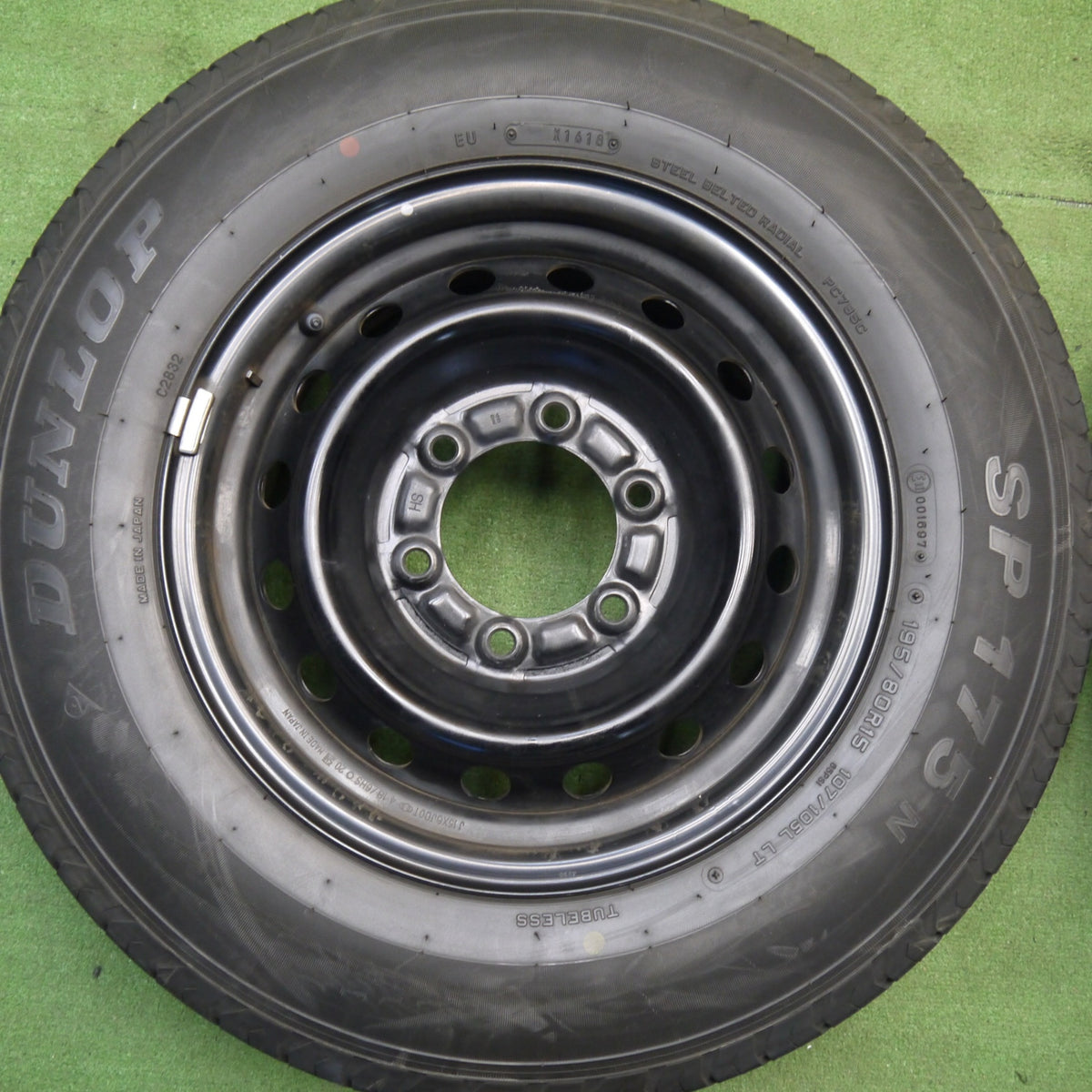 バリ溝!9分★トヨタ ハイエース 純正 スチール 195/80R15 107/105L ダンロップ SP175N 15インチ PCD139.7/6H★6033109Hノ