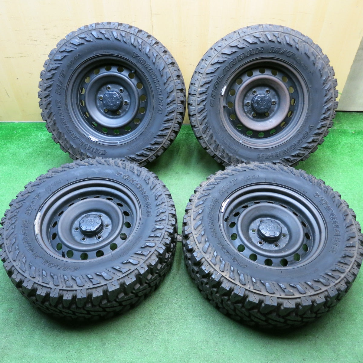 バリ溝!9分★トヨタ FJクルーザー 純正 スチール 265/70R17 121/118Q 10PR ヨコハマ ジオランダー M/T G003 17インチ PCD139.7/6H★5053110HAノ