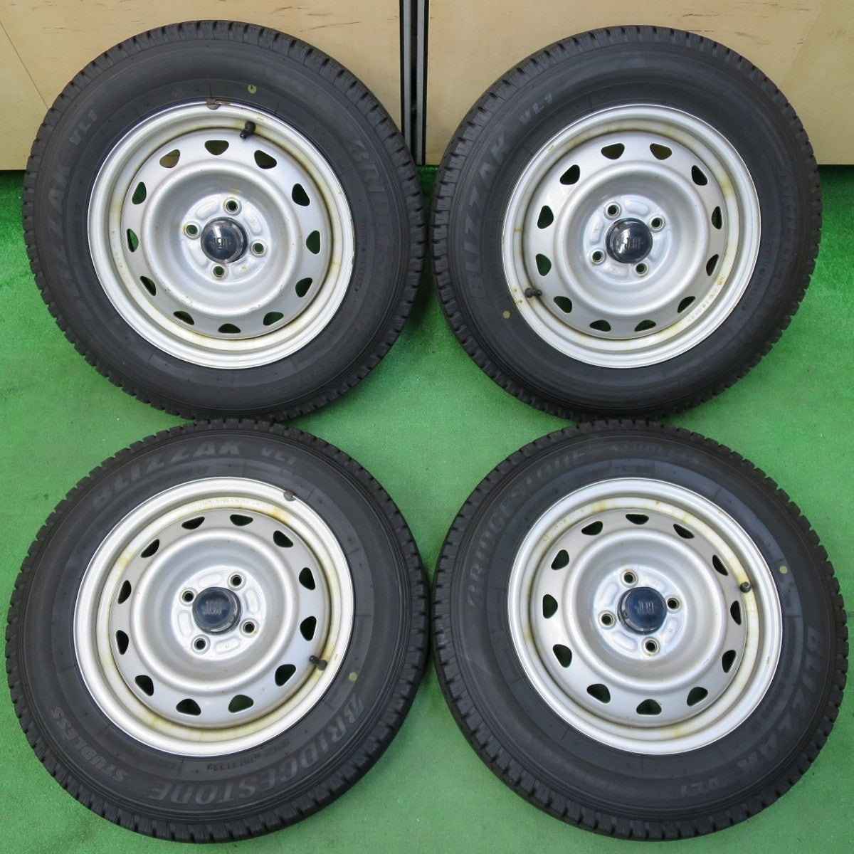 4本価格!22年★スタッドレス 155/80R14 88/86N ブリヂストン ブリザック VL1 JECT スチール 14インチ PCD100/4H★4060905イス