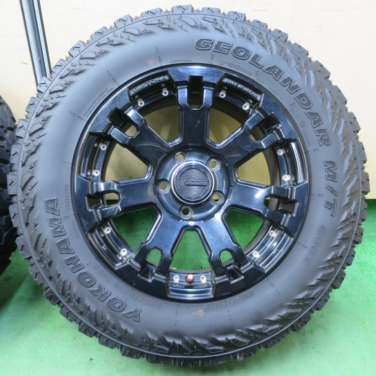 バリ溝!23年!9分★RAYS DAYTONA FDX-F7 225/70R16 ヨコハマ ジオランダー M/T G003 レイズ デイトナ 16インチ PCD114.3/5H★5042103イノ